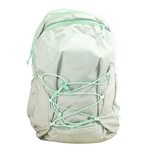 LL Bean Big Kids Gray Mint Nylon Comfort Carry Laptop Pack 30L School Backpack - Picture 1 of 11